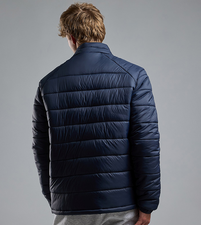 Quilted Puffer Jacket with Zipper Closure