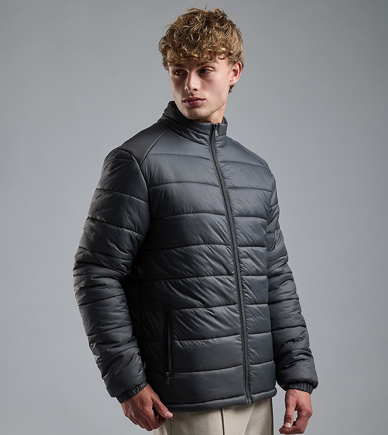 Quilted Puffer Jacket with Zipper Closure