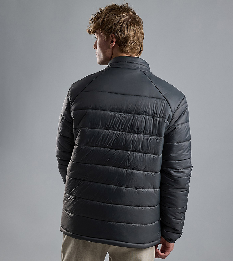 Quilted Puffer Jacket with Zipper Closure