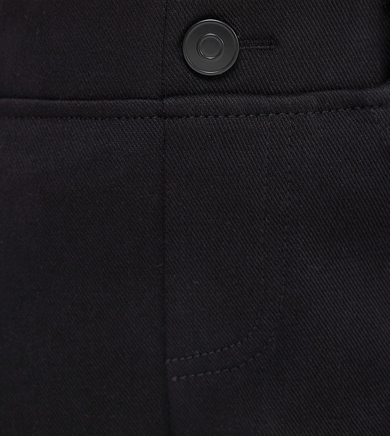 Solid Slim Fit Pants with Elastic Waist
