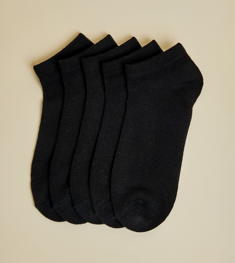 5 Pack Solid Ankle Socks