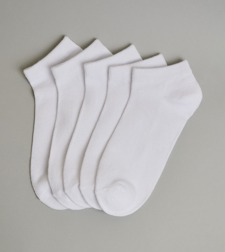 5 Pack Solid Ankle Socks