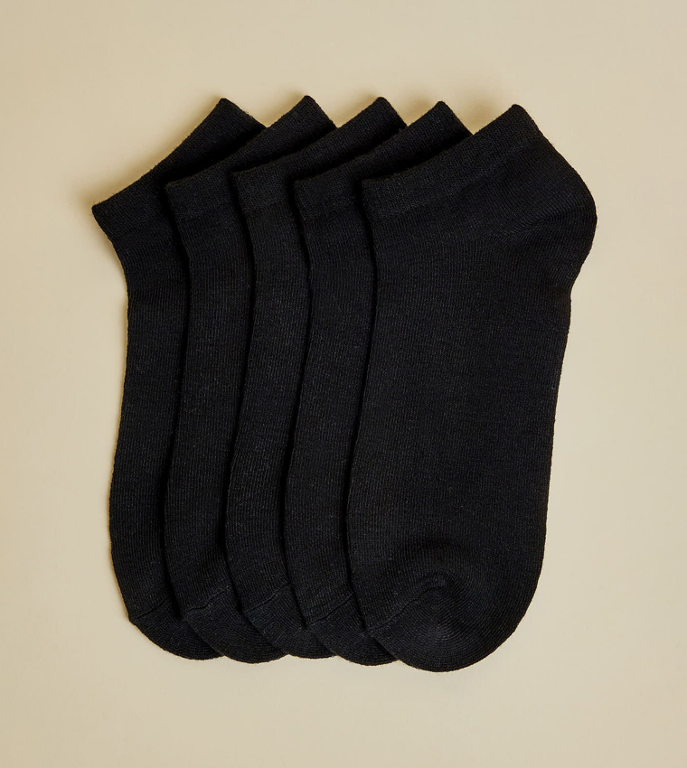5 Pack Solid Ankle Socks