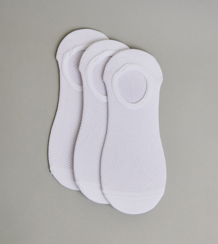 3 Pack Solid No-Show Socks