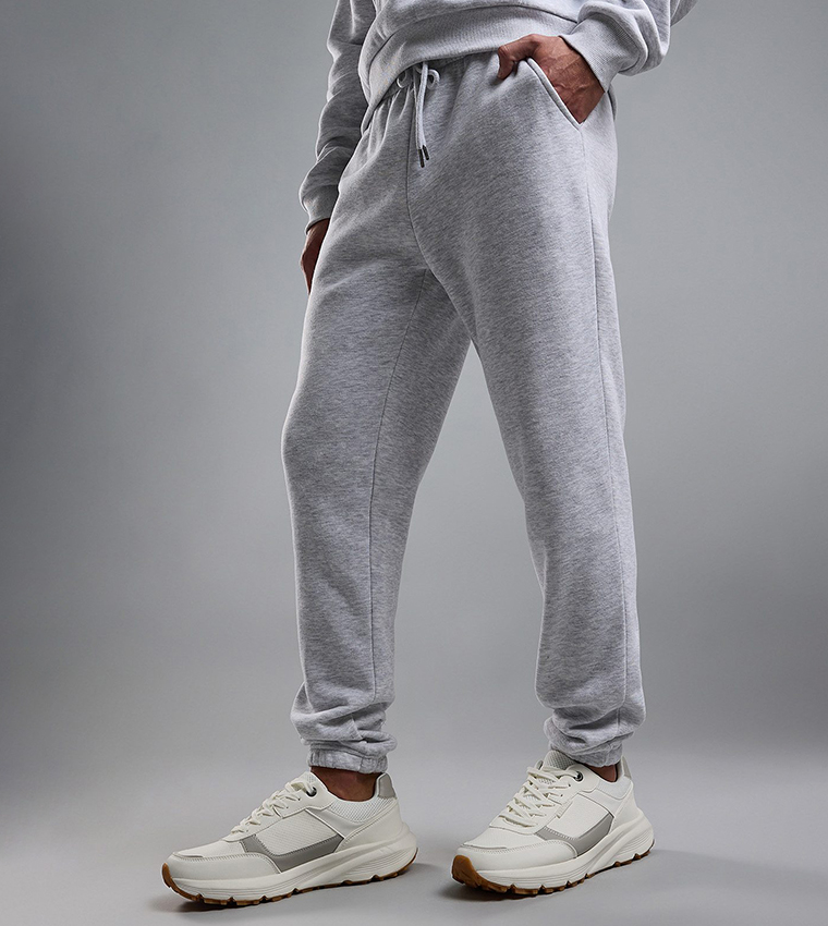 Solid Joggers with Drawstring Waist