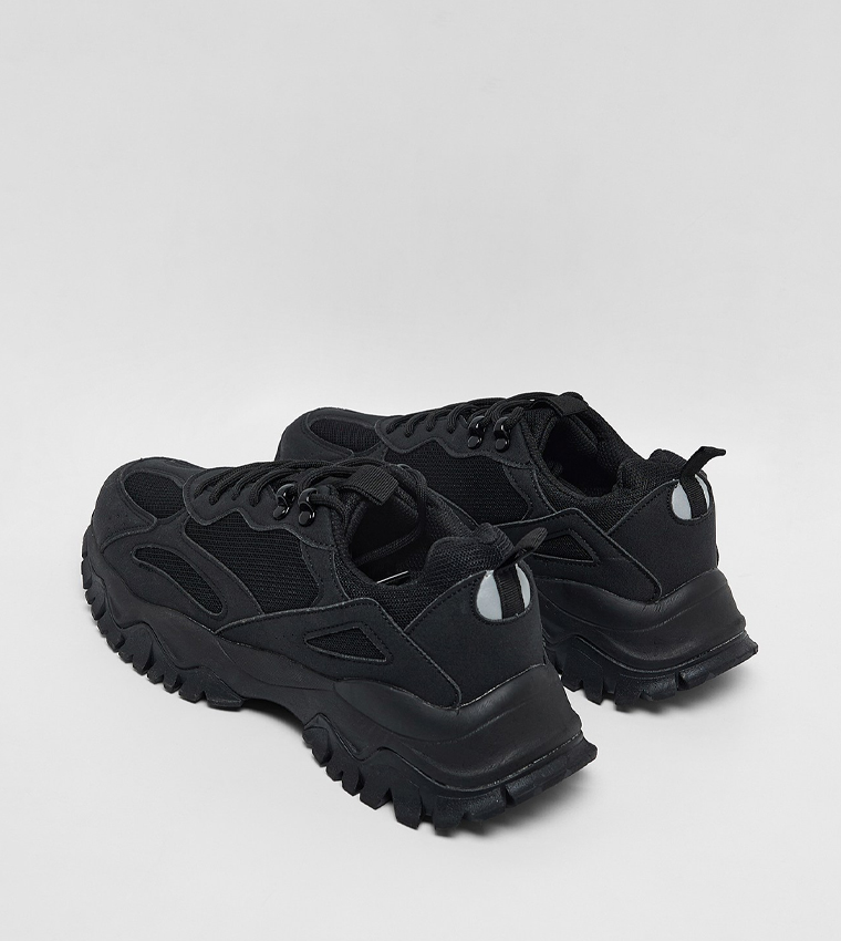 Textured Lace Up Sneakers