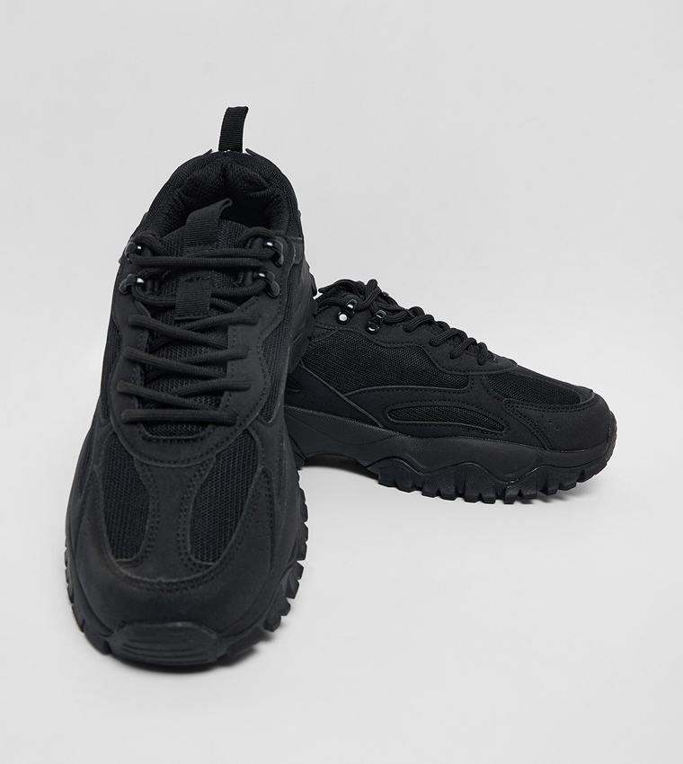 Textured Lace Up Sneakers