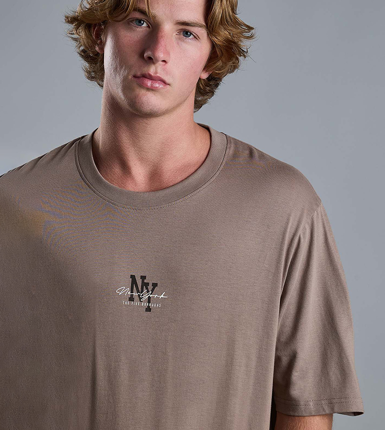 Printed T-Shirt with Crew Neck and Short Sleeves
