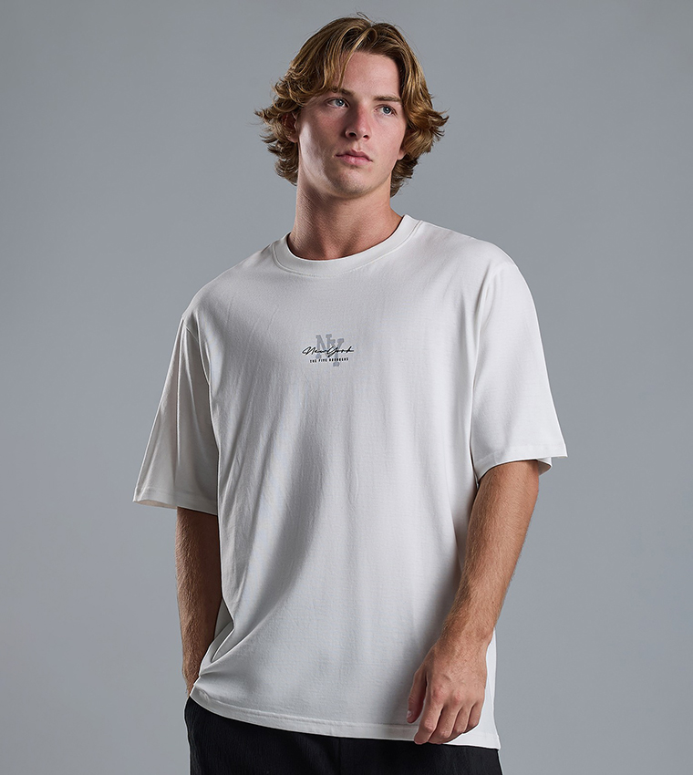 Printed T-Shirt with Crew Neck and Short Sleeves