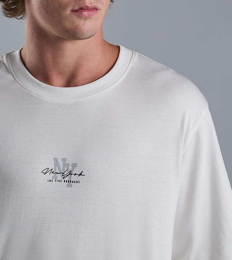 Printed T-Shirt with Crew Neck and Short Sleeves