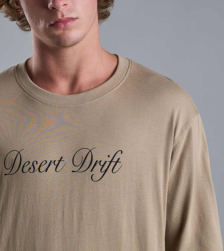 Typography Print T-Shirt with Crew Neck and Short Sleeves
