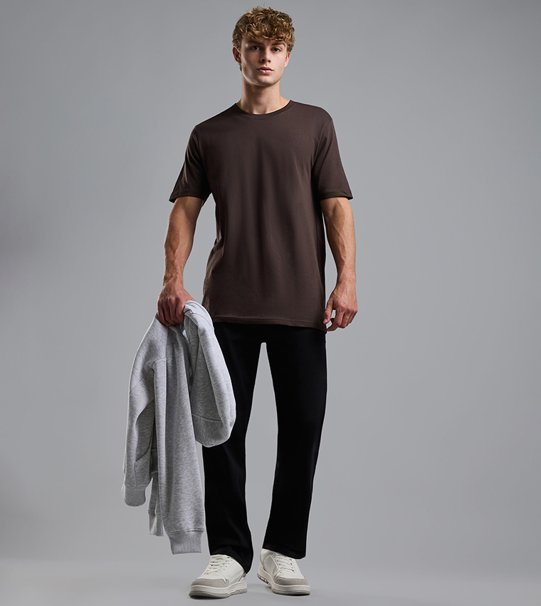 Solid T-Shirt with Crew Neck and Short Sleeves