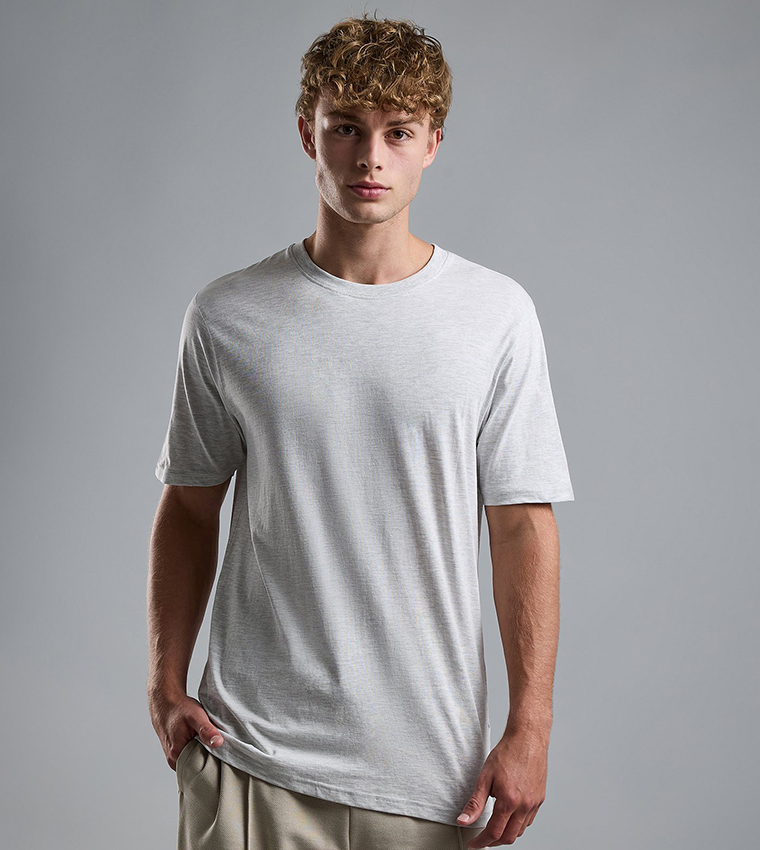 Solid T-Shirt with Crew Neck and Short Sleeves