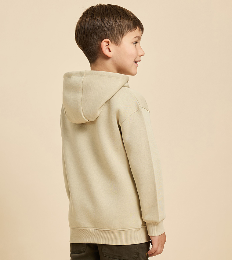 Printed Hoodie with Long Sleeves