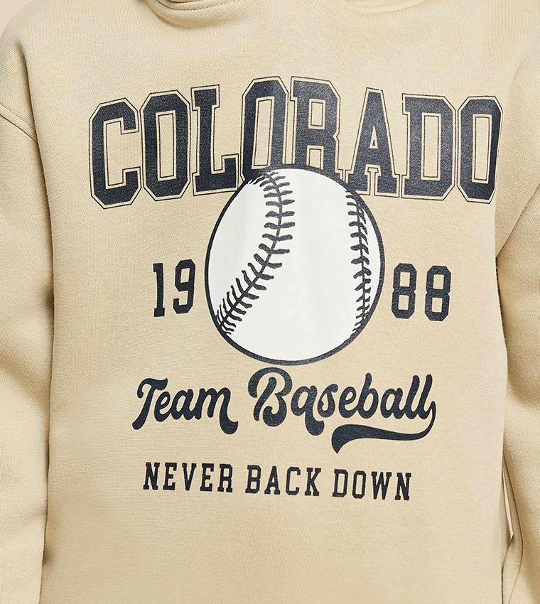 Printed Hoodie with Long Sleeves