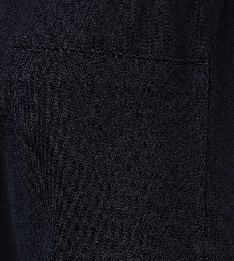 Solid Cargo Pants with Elastic Waist