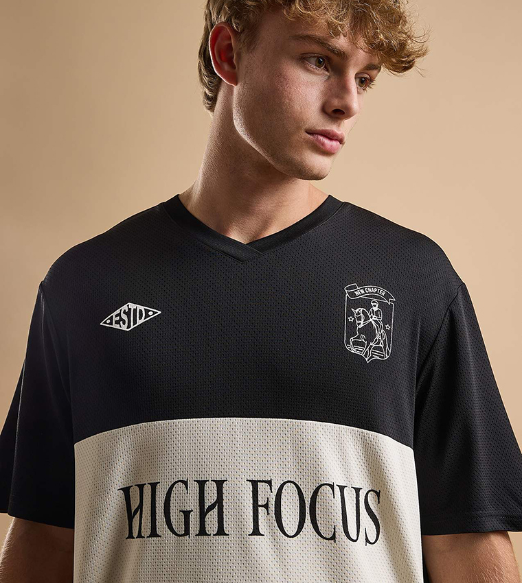 Printed Active T-Shirt with Crew Neck and Short Sleeves
