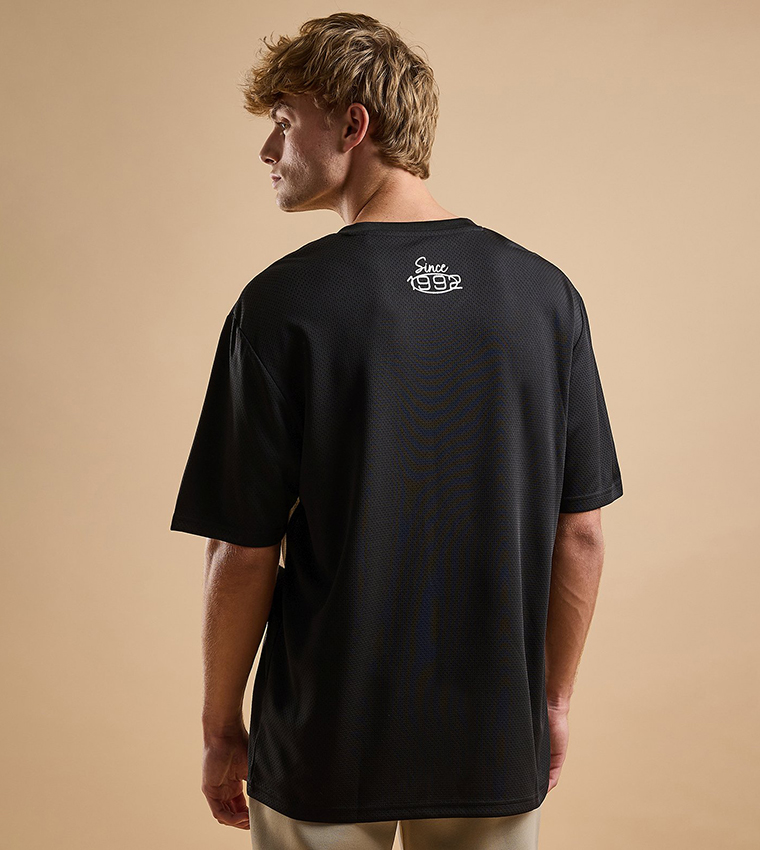 Printed Active T-Shirt with Crew Neck and Short Sleeves