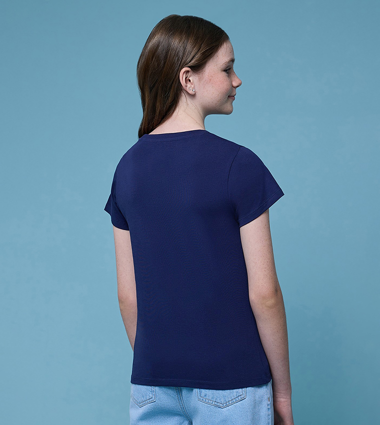 Printed T-Shirt with Crew Neck and Short Sleeves