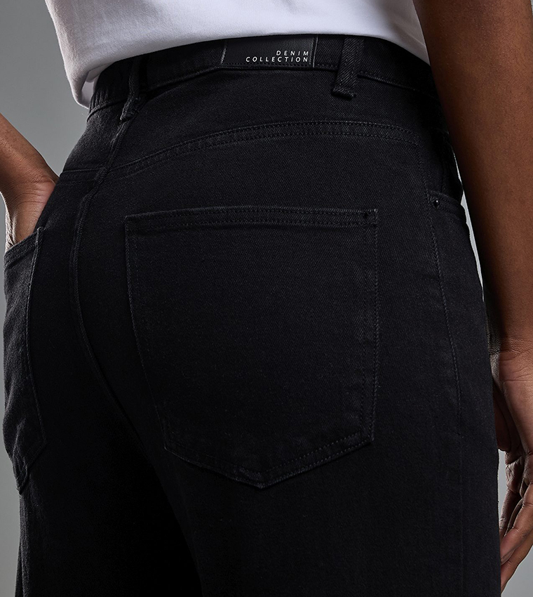 Solid Flared Jeans with Button Closure