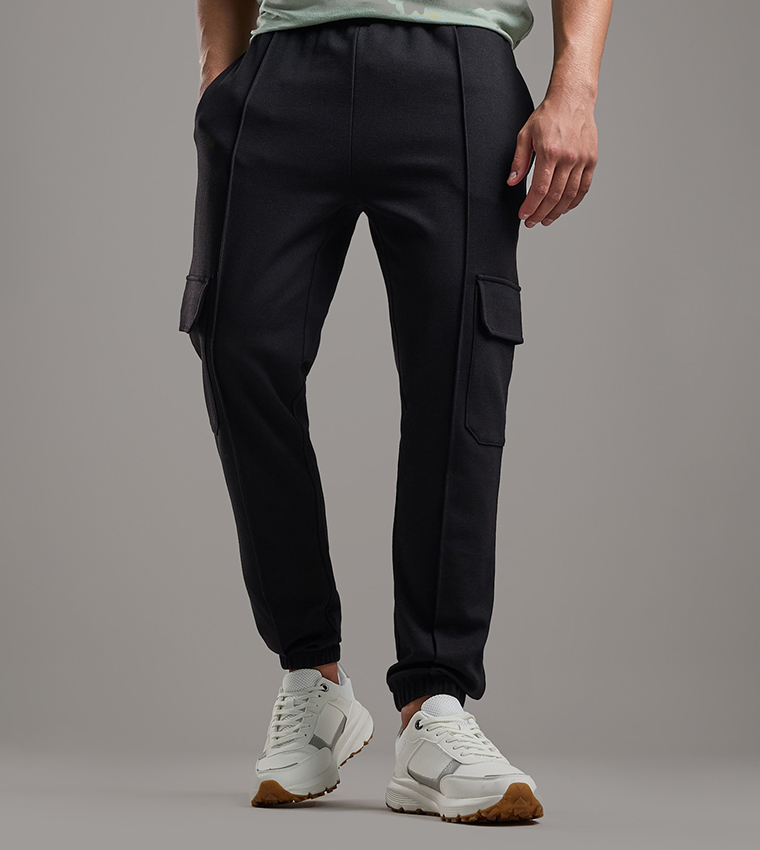 Solid Jogger Pants with Drawstring Waist