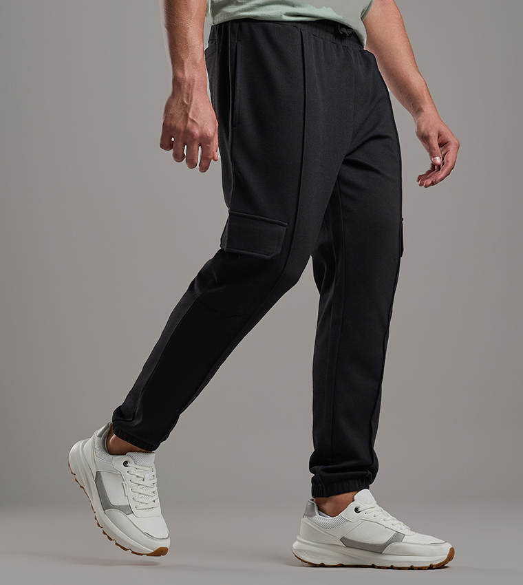 Solid Jogger Pants with Drawstring Waist