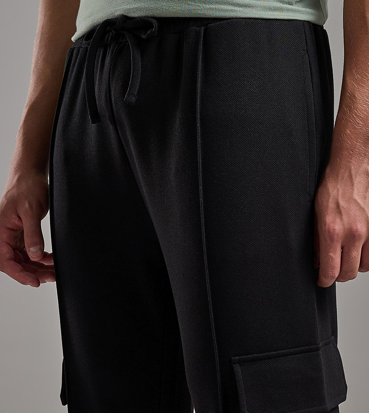 Solid Jogger Pants with Drawstring Waist