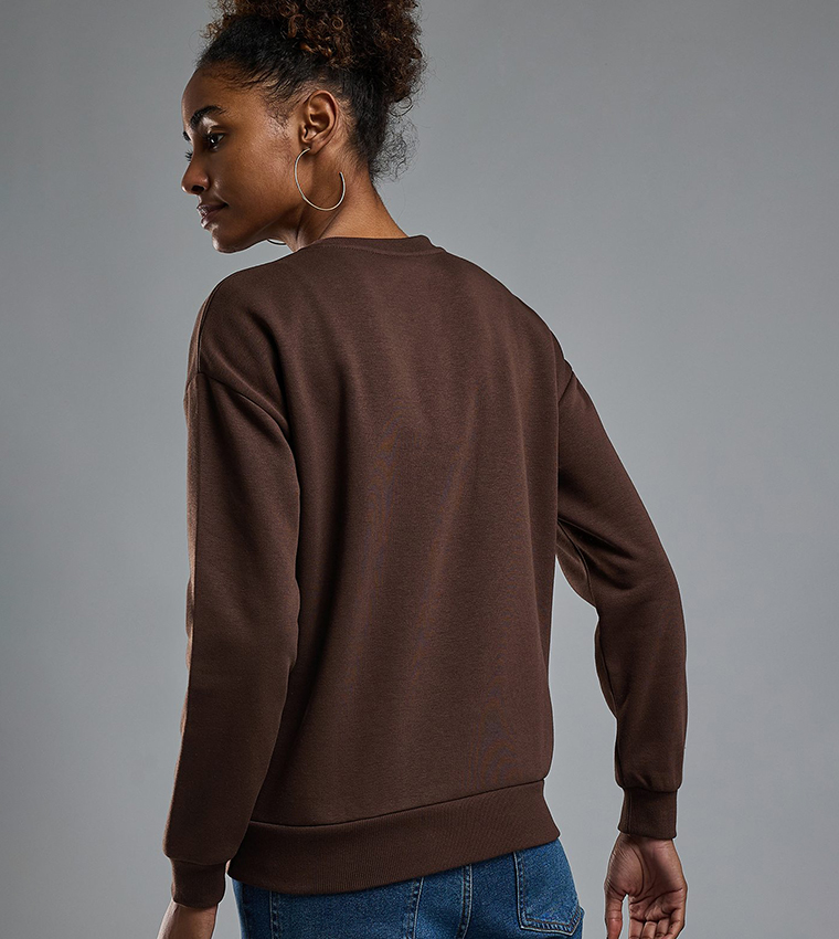 Printed Sweatshirt with Crew Neck and Long Sleeves