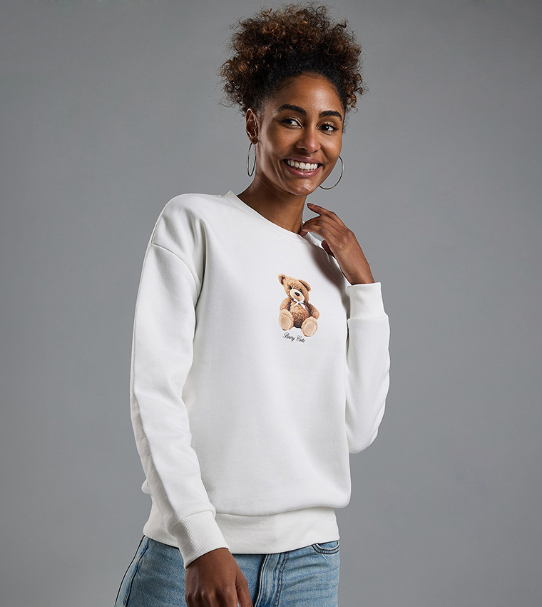 Printed Sweatshirt with Crew Neck and Long Sleeves
