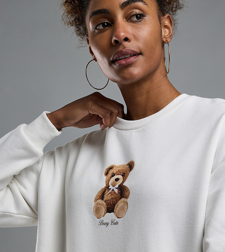 Printed Sweatshirt with Crew Neck and Long Sleeves