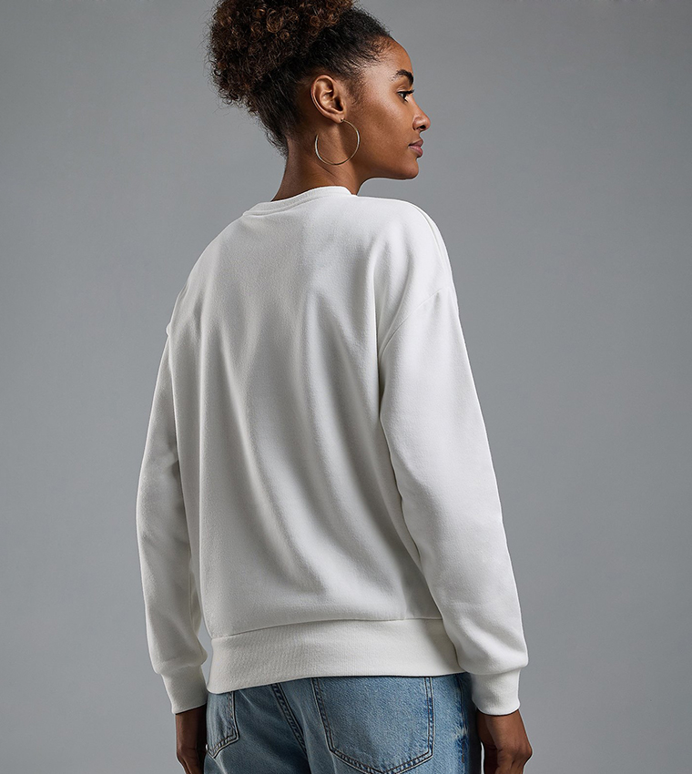 Printed Sweatshirt with Crew Neck and Long Sleeves