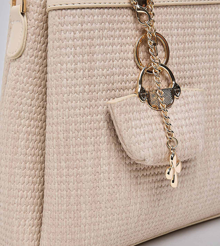 Textured Satchel Bag
