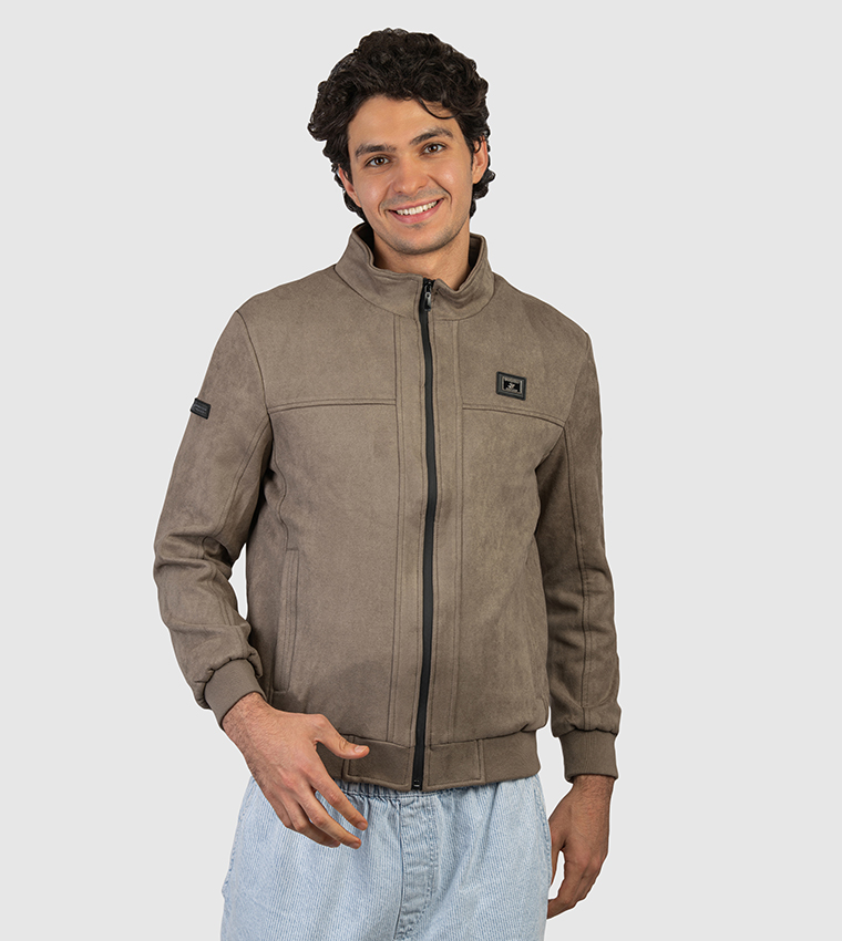 Logo Detail Zip-Through Woven Jacket