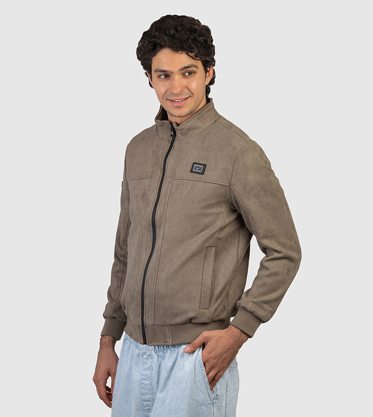 Logo Detail Zip-Through Woven Jacket