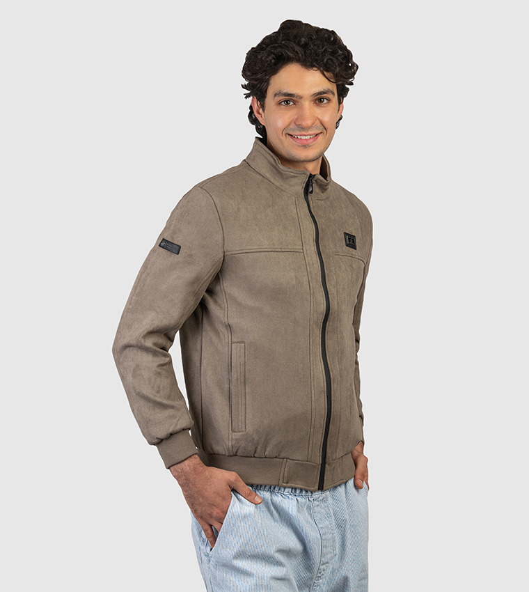 Logo Detail Zip-Through Woven Jacket