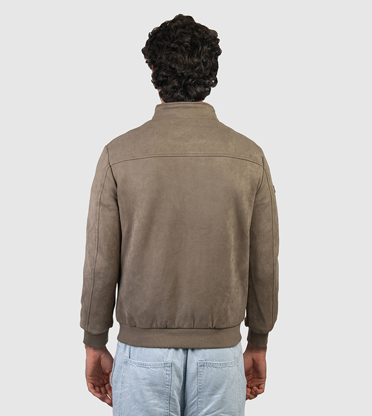 Logo Detail Zip-Through Woven Jacket