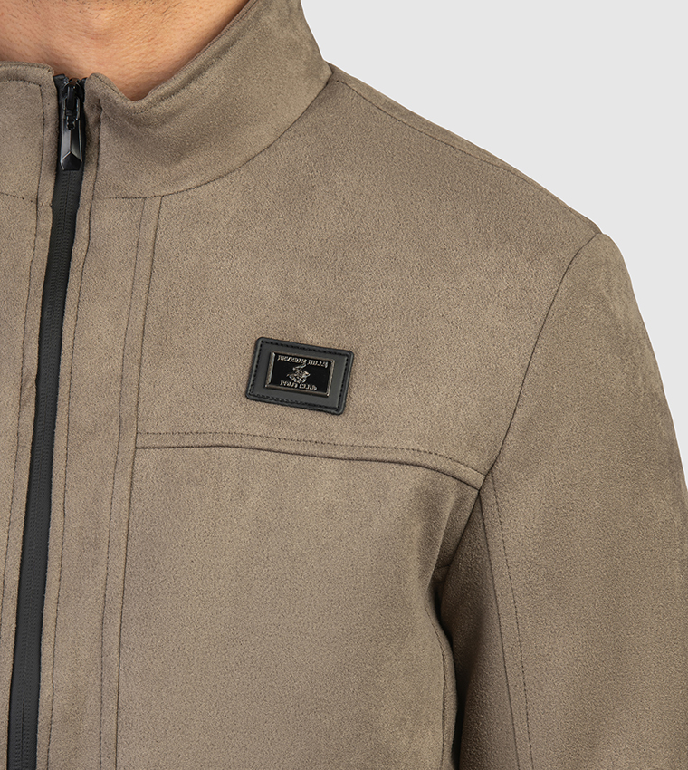 Logo Detail Zip-Through Woven Jacket