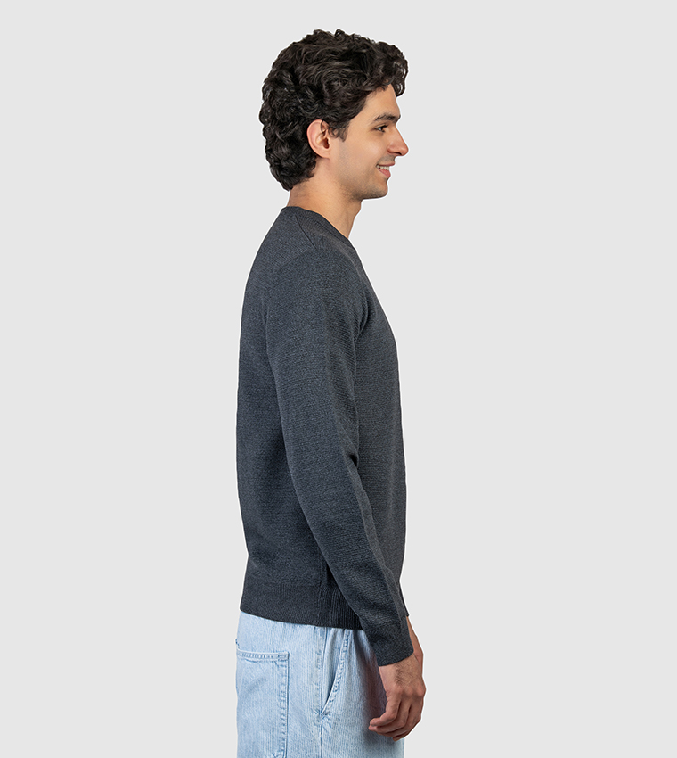 Logo Badge Crew Neck Sweater