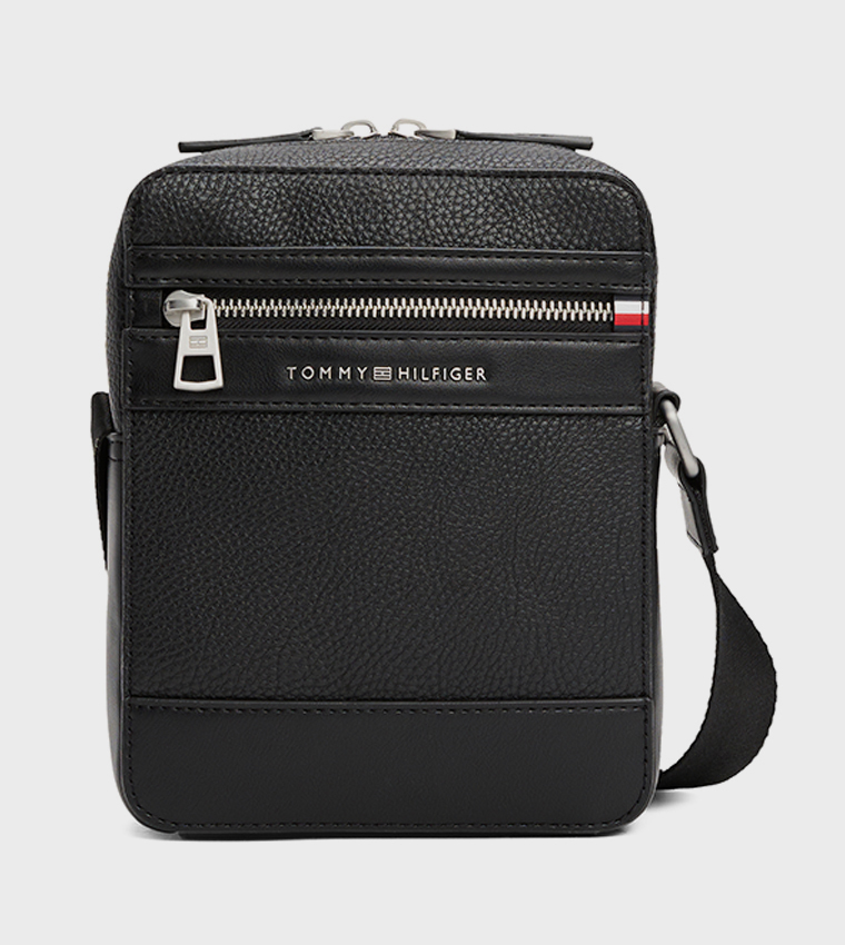 Textured Logo Detail Reporter Bag