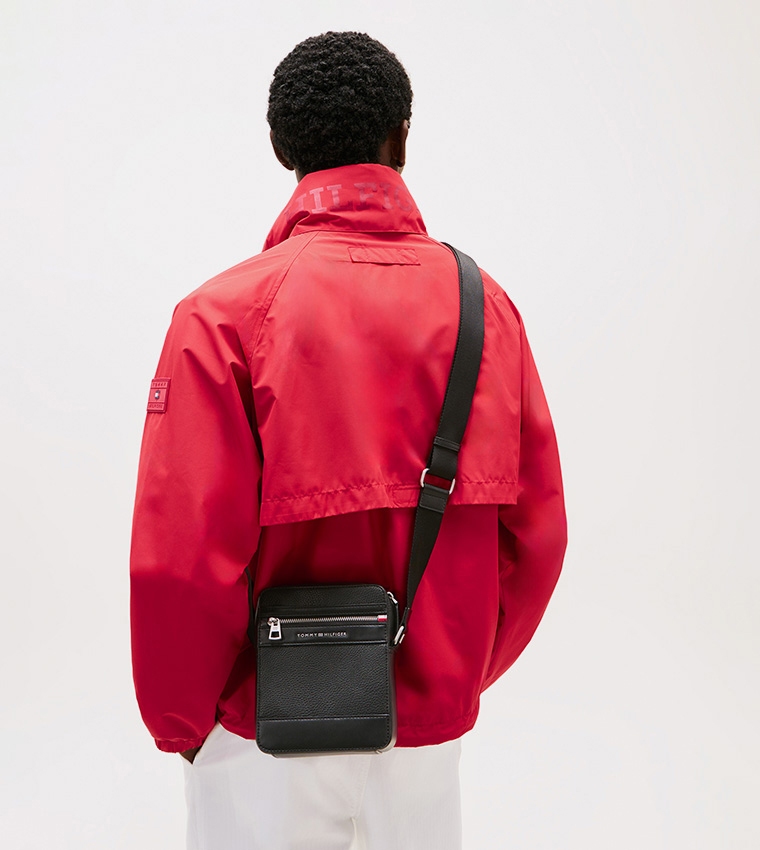 Textured Logo Detail Reporter Bag
