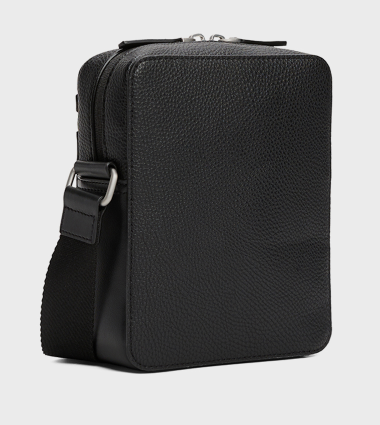 Textured Logo Detail Reporter Bag