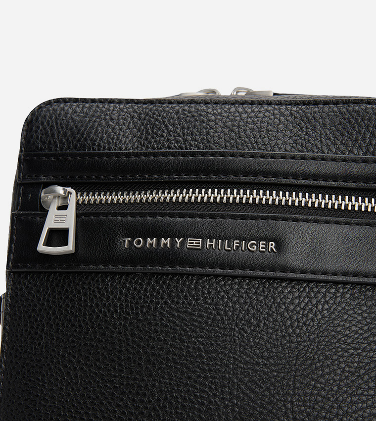 Textured Logo Detail Reporter Bag