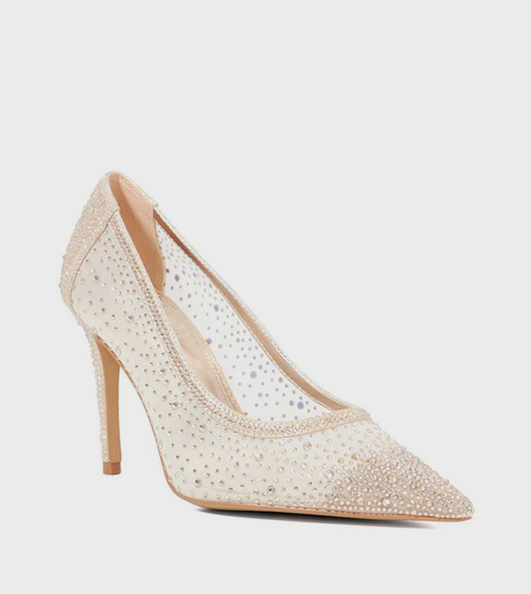 ASTERIA Embellished Pointed Toe Pumps