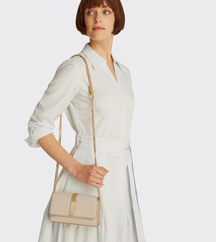 Logo Detail Flap Crossbody Bag