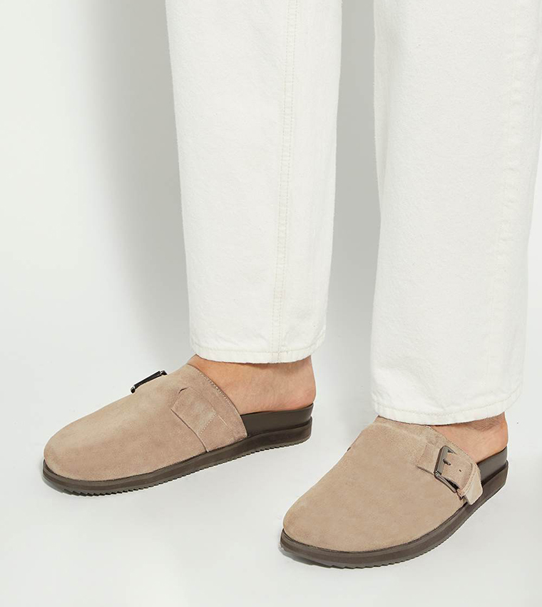 BALDWIN Solid Buckle Detail Clogs