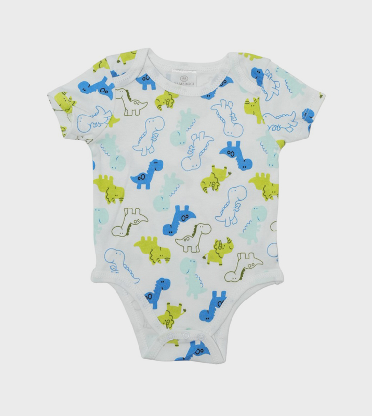 Pack of 3 Printed Short Sleeves Bodysuits