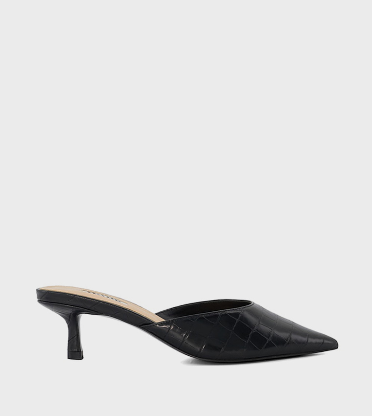 Buy Dune London CALLIOPE Croc Textured Mule Pumps In Black