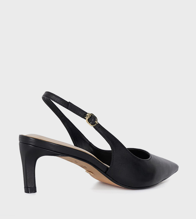 CELINNA Textured Sling Back Pumps