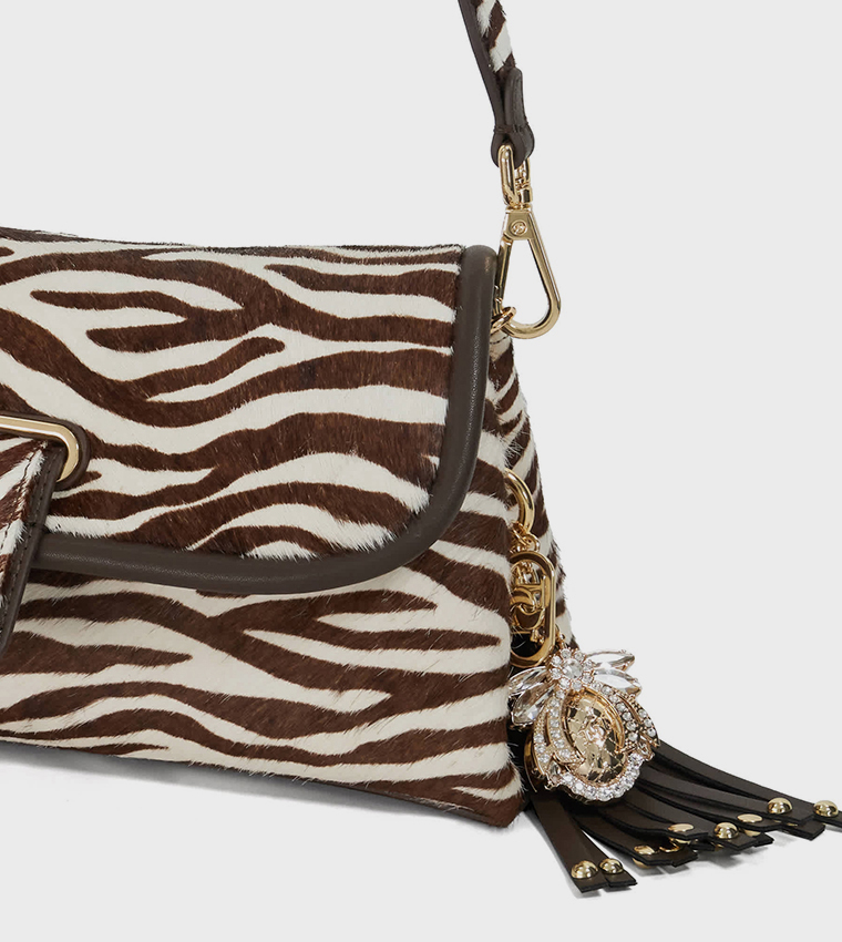 CHELSEA Animal Print Flap Shoulder Bag