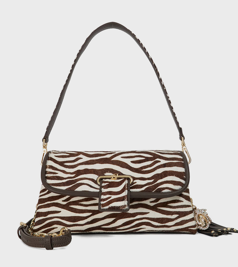Buy Dune London CHELSEA Animal Print Flap Shoulder Bag In Brown